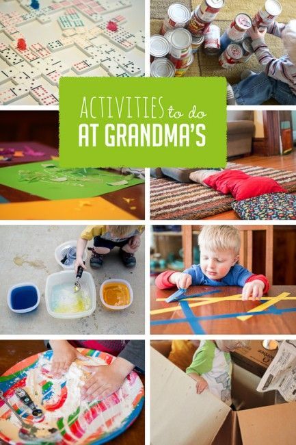 Fun activities to do while the kids are at Grandma's house - simple with supplies grandma has. Grandparents Activities, Simple Activities, House Simple, Grandma's House, Fun Activities To Do, Indoor Activities For Kids, Crafts For Kids To Make, Grandmas House, Baby Supplies