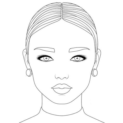 Desenhos Para Pintar Aesthetic, Paper Doll Face, Face Template Makeup, Face Mandala, Simple Face Drawing, Face Outline, Disney Princess Coloring Pages, Fashion Illustration Collage, Face Template