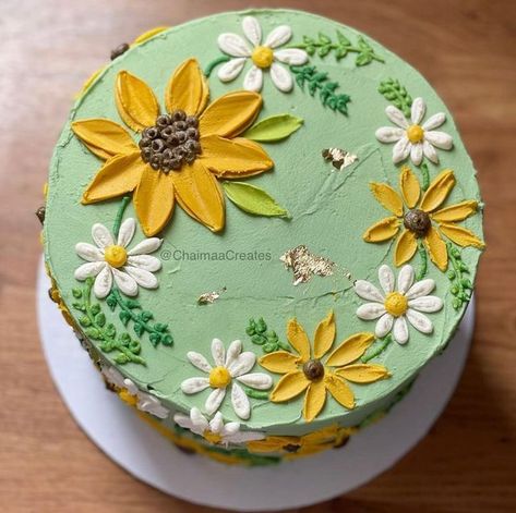 Sunflower Cake Design, Sunflower Cake, Daisy Cakes, London Cake, Beautiful Cake Designs, Cake Artist, Cake Decorating Classes, Diy Cake Decorating, Fall Cakes