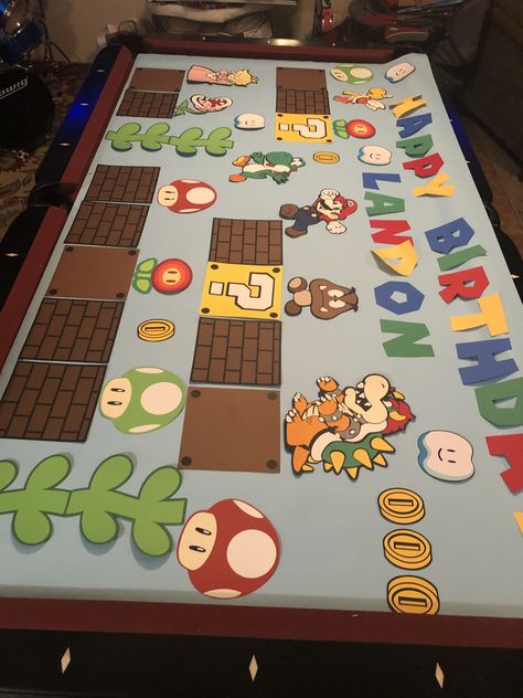 Mario Birthday Banner, Super Mario Brothers Birthday, Mario Brothers Birthday Party, Princess Peach Party, Mario Kart Party, Mario Bros Birthday Party Ideas, Super Mario Bros Birthday Party, Mario E Luigi, Super Mario Bros Party