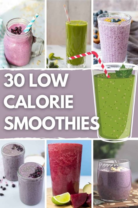 30 Low Calorie Smoothies: The Perfect Blend | Hurry The Food Up Strawberry Banana Smoothie With Yogurt, Banana Smoothie With Yogurt, Low Calorie Smoothie Recipes, Cherry Vanilla Smoothie, Carrots And Cucumbers, Smoothie With Yogurt, Spinach Avocado Smoothie, Simple Green Smoothie, Kiwi Banana Smoothie