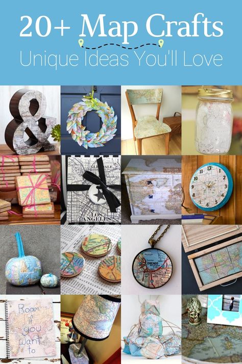 World Globe Crafts, Map Diy Projects, World Map Crafts, Map Art Projects, Diy Map Art, Diy Map, Globe Crafts, Paper Folding Crafts, Map Crafts