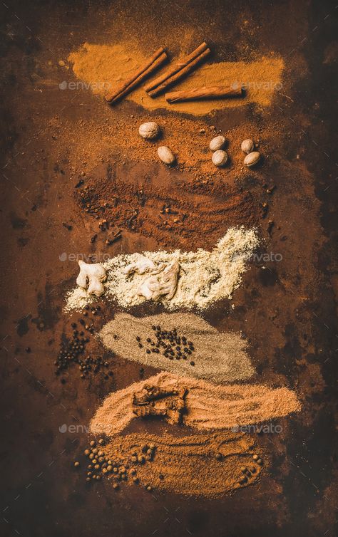 Turkish seven spice Yedi Bahar mix for cooking by sonyakamoz. Turkish traditional seven spice Yedi Bahar mix for cooking. Flat-lay of black pepper, ginger, cloves, nutmeg, cinnamo... #AD #cooking, #mix, #traditional, #sonyakamoz Middle Eastern Spices, Spices Aesthetic, Spice Aesthetic, Seven Spice, Turkish Aesthetic, Turkish Spices, Graphic Art Poster, True Autumn, Graphic Poster Art