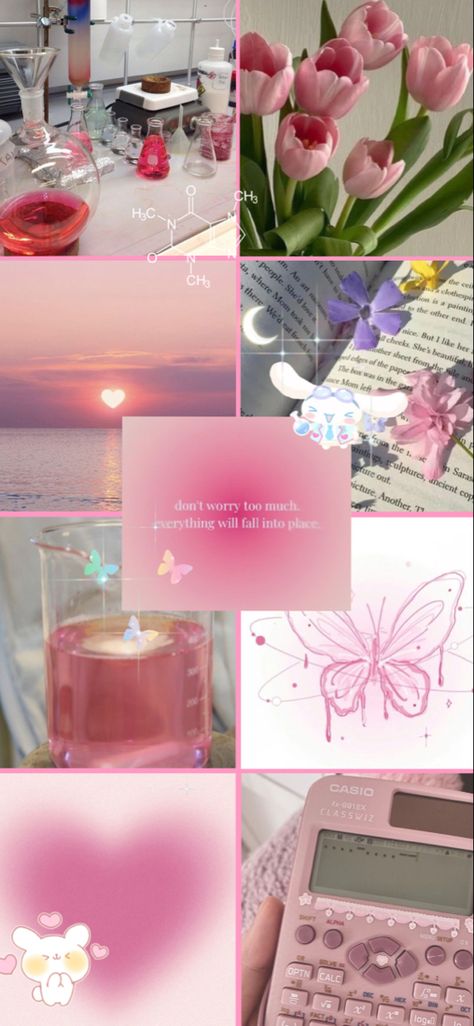 Pink Chemistry Aesthetic, Scientist Aesthetic Wallpaper, Chemistry Wallpaper Aesthetic, Pink Science Aesthetic, Pharmacy Aesthetic Wallpaper, Chemistry Aesthetic Wallpaper, Pink Chemistry, Chemistry Girl, Scientist Wallpaper