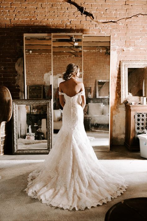 Classic Lace Wedding Dress, Lace Bride, Fit And Flare Wedding Dress, Brides Wedding Dress, Lace Wedding Dress, Mermaid Dresses, Bride Wedding, Lace Overlay, Wedding Gown