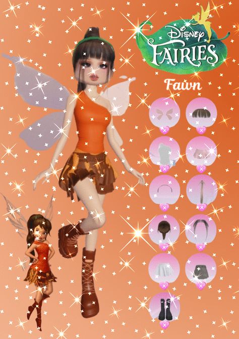 [CommissionsEarned] This Is A Non-Vip Version Outfit Of Fawn From Pixie Hollow To Use In The Robloc Game Dress To Impress #fitnessdresstoimpress Fawn Pixie Hollow, Dress To Impress Non Vip Outfits, Non Vip Dress To Impress Outfits, Tinkerbell Dress, Vip Dress, Tinkerbell Fairies, Pixie Hollow, Winter Fairy, Disney Fairies