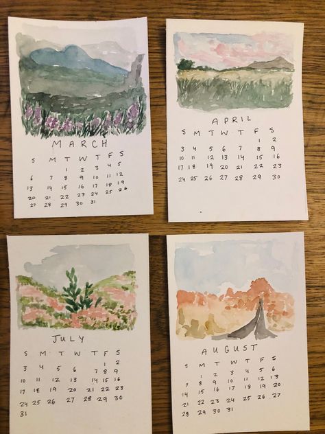 Excited to share this item from my #etsy shop: 2022 Desk Calendar original watercolor Watercolor Calendar Ideas, Diy Calendar Ideas How To Make, Creative Calendar Ideas, Watercolour Calendar, Painted Calendar, Graphic Design Calendar, Paint Calendar, Homemade Calendar, Craft Fair Booth Display