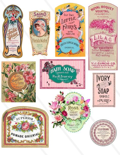 French Perfume Cologne Labels, Digital Sheet, Vintage Floral French Label Soap, Paris France Elegant Victorian Collage Clip - Etsy French Perfume Labels, Perfume Label, Floral Soap, Papel Vintage, Etiquette Vintage, French Perfume, Soap Labels, Beautiful Collage, Images Vintage