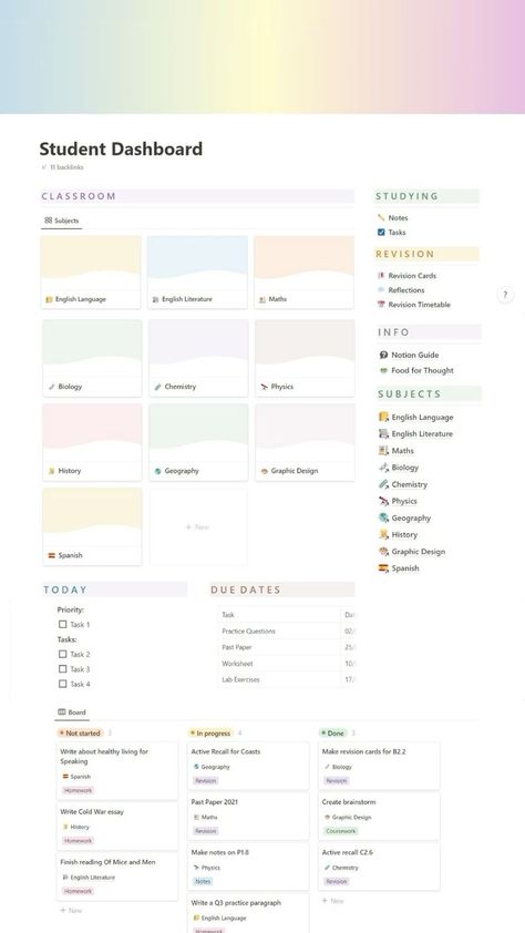 beginner notion template | my student planner  #notion  #notiontemplateideas  #notiontemplate  #notiontemplateideasforstudents  #freenotiontemplates Notion Template Ideas For Students, Notion Template For Work, Study Calendar, Team Space, Notion Aesthetic, Student Dashboard, School Template, Canvas Background, Kanban Board