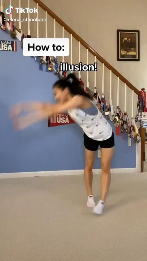 How To Do An Illusion In Dance, Contortion Training Beginner, Gymnastics Pose Reference, Gymnastics Floor Routine Ideas, How To Do An Illusion Gymnastics, Illusion Gymnastics, Elena Shinohara Tutorials, Dance Tricks To Learn, Acro Dance Tricks