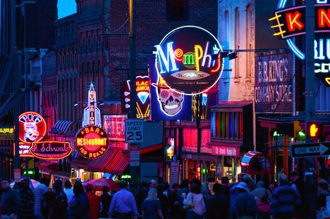 Best Bar Cities for Bar Hopping and Going Out Drinking - Thrillist Mississippi River Cruise, Beale Street Memphis, Happy City, Bar Hopping, Beale Street, Memphis Tennessee, Memphis Tn, Vision Boards, Mississippi River