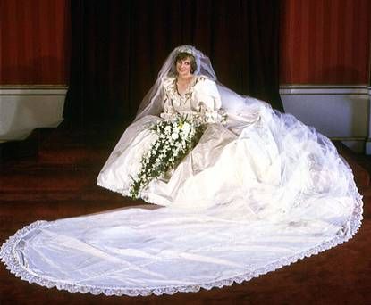 Diana Princess of Wales picture in her wedding dress which was designed by David and Elizabeth Emanuel Princess Diana Facts, Most Expensive Wedding Dress, Prince Charles Wedding, Princess Diana Wedding Dress, Diana Wedding Dress, Famous Wedding Dresses, Expensive Wedding Dress, Stars D'hollywood, Princess Diana Wedding