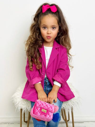 Cute School Picture Day Outfits, Picture Day Hairstyles For Kids, Pretty And Polished, Pink Jacket Blazer, Girls Boutique Clothing, Boss Girl, Holiday Events, Toddler Girl Style, Toddler Clothing