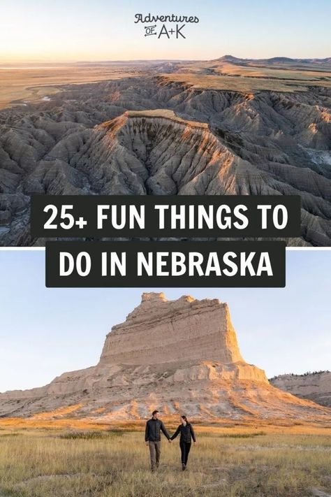 25+ FUN things to do in Nebraska - Adventures of A+K Things To Do In Omaha Nebraska, Omaha Nebraska Things To Do In, Things To Do In Nebraska, Nebraska Travel, Travel Nebraska, 50 States Travel, Chicago Itinerary, Western Nebraska, South Dakota Road Trip