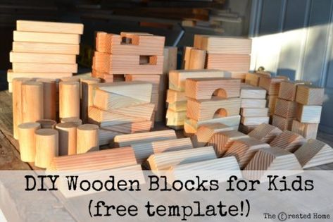 diy wooden blocks for kids free template Diy Wood Animals, Diy Blocks For Kids, Diy Wooden Toys For Toddlers, Wooden Blocks For Kids, Wooden Blocks Diy, Kids Woodworking Projects, Blocks For Kids, Diy Building Blocks, Wooden Blocks Toys