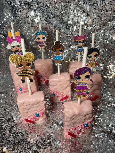 Rice Crispy Treats Decoration, Decorating Rice Crispy Treats, Lol Surprise Rice Krispie Treats, Birthday Party Rice Krispie Treats, Themed Rice Krispie Treats, Star Cake Pops, Trolls Cake, Vendor Booth, Cold Pack