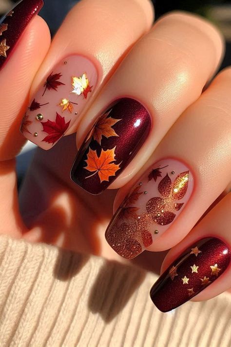 Fall Themed Nails Short, Almond Gel Nails Ideas, Hedgehog Nails, Nail Designs Gel, Autumn Hedgehog, Coffin Nail Art, Stylish Inspiration, Thanksgiving Nail Art, Cute Nails For Fall