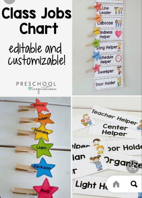 Classroom Jobs Ideas, Class Jobs Chart, Classroom Helper Chart, Classroom Jobs Chart, Preschool Jobs, Helper Chart, Classroom Job Chart, Jobs Ideas, Classroom Job