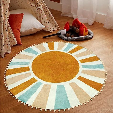 Amazon.com: LIVEBOX Retro Sun Round Rug 2.3 ft Boho Rug for Bathroom,Washable Throw Small Rug for Kidsroom,Colorful Circle Rug for Bedroom,Babyroom, Non-Slip Rugs for Entryway,Teen's Room : Baby Rug For Nursery, Colorful Boho Rugs, Colorful Circle, Circular Rugs, Classroom Rug, Retro Sun, Kids Rug, Rug For Bedroom, Soft Cute