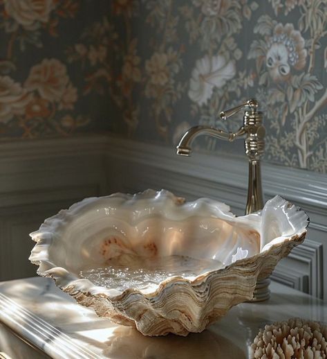 Shell Sink, Future Apartment Decor, Mediterranean Homes, House Goals, Scandinavian Home, Bath Design, Pretty House, Dream House Decor, Aesthetic Room Decor