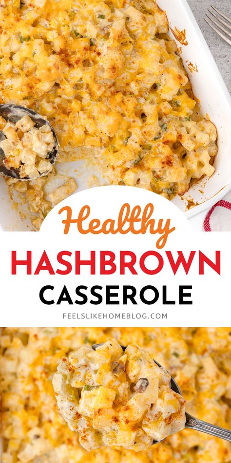 Healthy Hash Brown Casserole from Weight Watchers Ww Breakfast Casserole With Hashbrowns, Healthy Breakfast Casserole With Potatoes, Meal Prep With Hashbrowns, Low Calorie Cheesy Potatoes, Ww Hashbrown Casserole, Healthy Frozen Hashbrown Recipes, Protein Hashbrown Casserole, Macro Friendly Hashbrown Casserole, Low Calorie Hashbrown Casserole