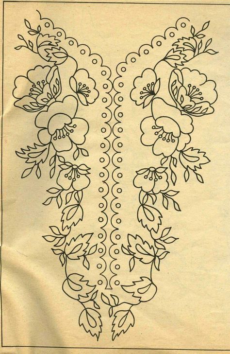 Folk Embroidery Patterns Floral, Hungarian Embroidery Pattern Folk Art, Floral Embroidery Patterns Free, German Embroidery, Hungarian Embroidery Pattern, Folk Embroidery Patterns, Free Embroidery Patterns Machine, Bird Embroidery Pattern, Rose Embroidery Pattern