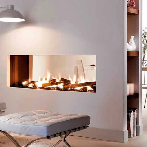 URBAN FIRES see-through & tunnel modern gas fireplaces Double Sided Fireplace, Living Room Red, Contemporary Fireplace, Casa Container, Bedroom Red, Contemporary Farmhouse, Home Fireplace, Modern Fireplace, Design Living Room