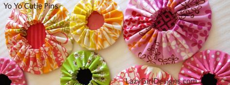 Suffolk Puffs, Lazy Girl Designs, Flower Fabric Pattern, Yo Yo Quilt, Sunflower Crafts, Yo Yos, Fb Cover, Yo-yos, Quilting Studio