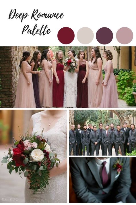 Red Blush Wedding, Wedding Colors February, February Wedding Colors, Groomsmen Colours, Baju Kahwin, Wedding Motifs, February Wedding, Mauve Wedding, Maroon Wedding