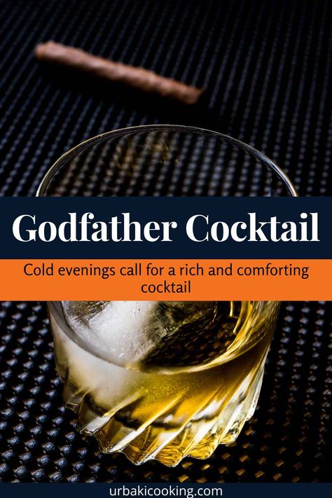 The 1970s was a time in the history of bar culture filled with sweet drinks with suggestive names. The Godfather rises above all else as a sophisticated after-dinner cocktail. With just 2 ingredients, whiskey and amaretto, this strong yet pleasantly sweet cocktail is worthy of your next drink.rnrnWhy is it called godfather?rnrnAlthough the creator of this drink is lost to cocktail history, bartenders and drink historians tend to agree that the Godfather was named after the popular movie... Godfather Drink, Godfather Cocktail Recipe, Cocktail History, Godfather Cocktail, After Dinner Cocktails, Sweet Cocktail, Drink Names, Single Malt Whiskey, Sweet Cocktails