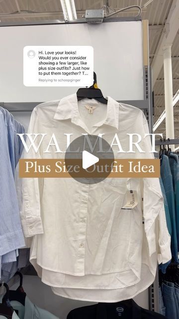 Dianna Baros on Instagram: "Comment LINK for links! This new Walmart button down shirt is a must-have, great quality and so versatile! It’s plus size 0X-4X, comes in four color ways, $17.98 ❤️

Follow my shop @budgetbabe on the @shop.LTK app to shop this post and get my exclusive app-only content!
https://liketk.it/4x4Fq

#walmartfashion #walmartreels #walmartoutfit #budgetfashion #budgetstyle #affordablefashion #affordablestyle #waitwhatwalmart #whoawaitwalmart #walmartgems #walmartfinds #outfitinspo #walmartshopper" How To Wear Oversized Button Up Shirt Plus Size, Plus Size Button Up Shirt Outfit, Walmart Plus Size Outfits 2024, Plus Size Walmart Outfits, Plus Size White Button Down Shirt Outfit, Plus Size Button Down Shirt Outfit, White Long Sleeves Outfit, Oversized Button Down Shirt Outfit, Walmart Outfits