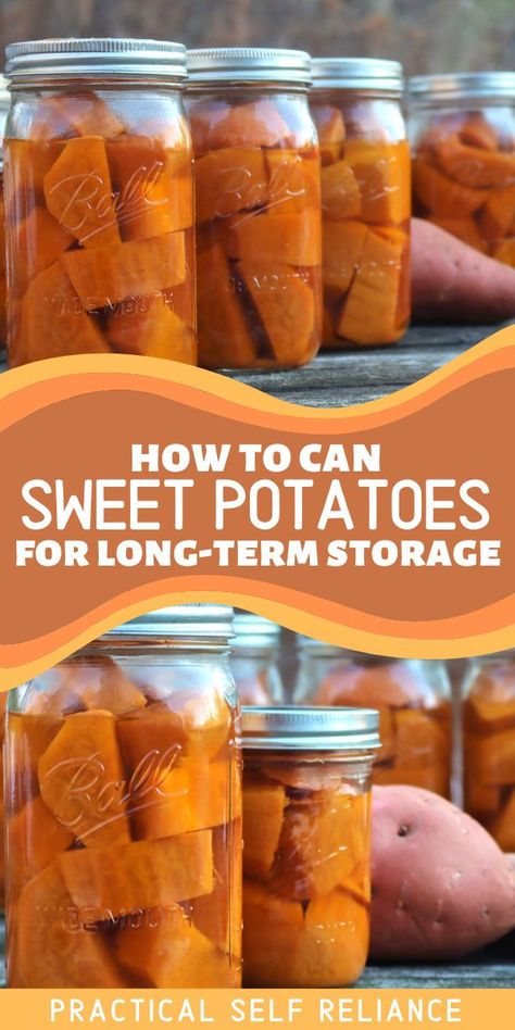 Can Sweet Potatoes, Canned Sweet Potatoes, Canning Potatoes, Easy Canning, Pressure Canning Recipes, Canning Sweet Potatoes, Canning 101, Canning Fruit, Home Canning Recipes