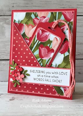 Stampin Up Card With Bookmark, Crafts By Beth, Cards With Flowers Cardmaking, Card With Bookmark, Bookmark Cards Detachable, Different Card Folds, Stampin Up Card Layouts, Bookmark Cards Ideas, Cards With Tags On Them