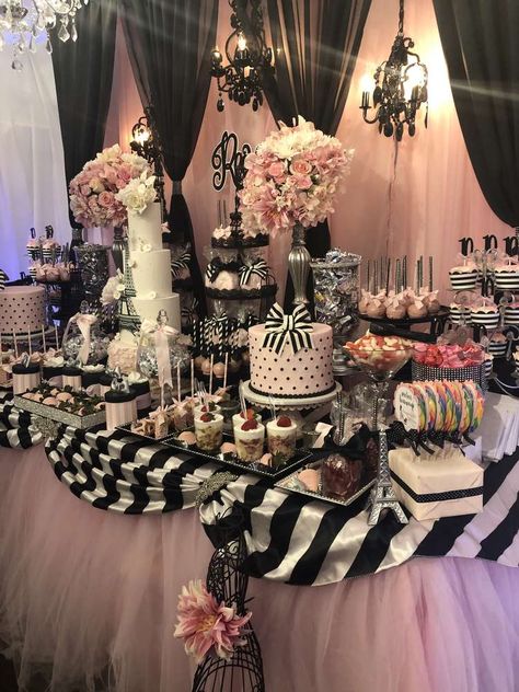 Paris Party Backdrop Ideas, Dior Birthday Party Ideas, Paris 50th Birthday Party Ideas, Paris Treats Party Ideas, Sweet 16 Paris Theme Ideas, Evening In Paris Theme Party, Paris Decorations Party, Paris Kids Party, 10th Birthday Girl Themes Ideas