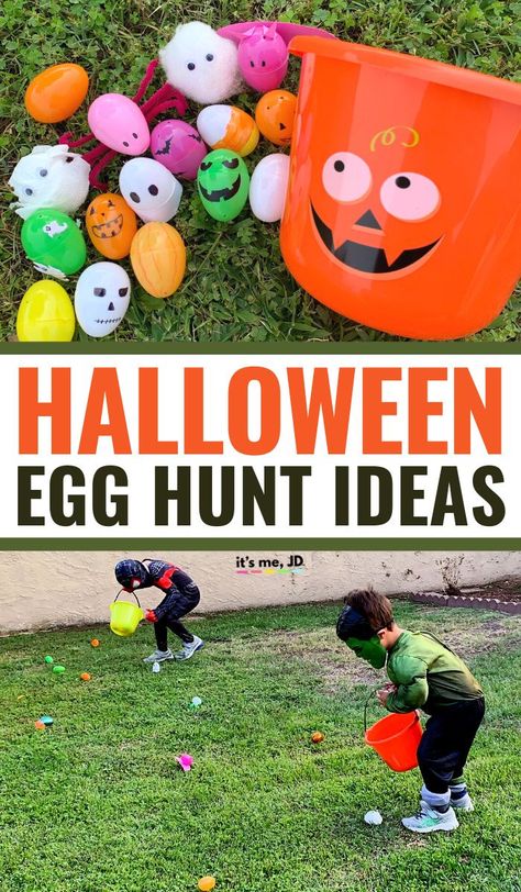 Halloween Egg Hunt Ideas, a Fun Halloween alternative for Social Distancing Trick Or Treat Celebration Halloween Egg Hunt, Halloween Eggs, Egg Hunt Ideas, Halloween Alternatives, Halloween Memes, Halloween Games For Kids, Halloween Party Games, Work Diy, Theme Halloween