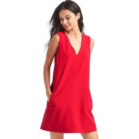 Gap Women V Neck Shift Dress ($70) ❤ liked on Polyvore featuring dresses, red sunset, tall, tall dresses, no sleeve dress, v neckline dress, sleeveless shift dress and sleeveless dress Red Shift Dress, Grey Striped Shirt, Holiday Party Fashion, Red Sunset, Mini Sundress, Chevron Dress, Sleeveless Shift Dress, Multicolor Dress, Gap Dress