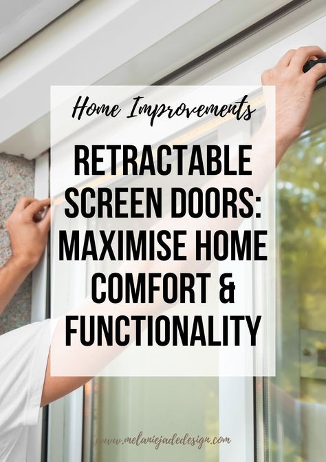 Enjoy the fresh air without the bugs with these sleek and functional retractable screen doors! With their convenient and space-saving design, retractable screen doors are the perfect addition to any home. Explore these ideas and find the perfect retractable screen door for your home's unique style and needs. Screened Door Ideas, Screen Door Alternatives, Diy Screen Door Easy, Retractable Screen Porch, Screen Door Projects, Screen Door Protector, Installing Exterior Door, Door Alternatives, Decking Patio