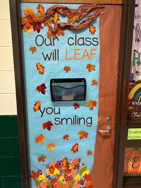 Fall Door Theme For Classroom, Fall Door Decorations Classroom November, Preschool Fall Door Decorations, Fall Theme Door Decorations, Fall Themed Doors For School, Fall Doors For Classroom, Fall Classroom Door Decor, Fall Themed Classroom Door, Fall Preschool Door Ideas