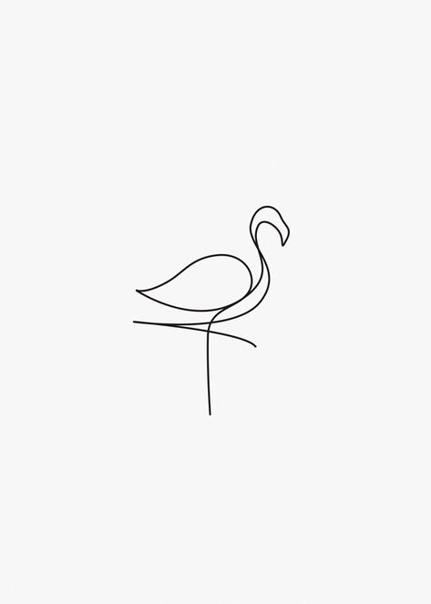 Line Drawing Flamingo, One Line Flamingo, Fine Line Flamingo Tattoo, Simple Flamingo Tattoo, Outdoor Doodles, Flamingo Line Art, Tattoo Flamingo, Tattoos For Women Cat, Jordan Tattoo