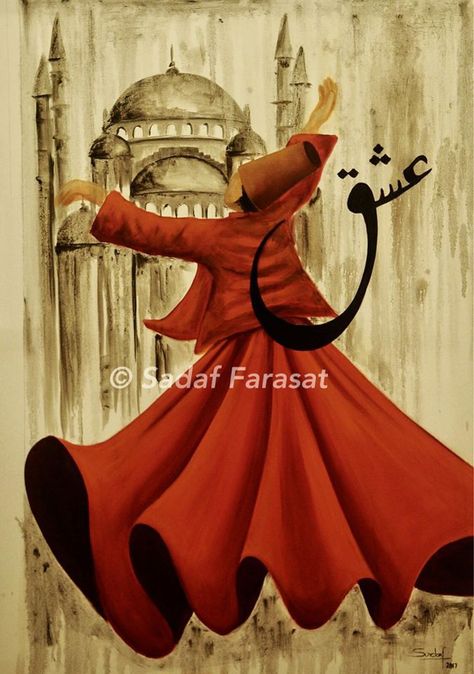 Sufi Art Paintings, Sufi Canvas Painting, Sufi Painting, Sufi Pictures Art, Sufism Art Spiritual, Whirling Dervish Painting Acrylic, Sufi Paintings Canvases Acrylic, Darwish Sufi Painting, Sufi Art