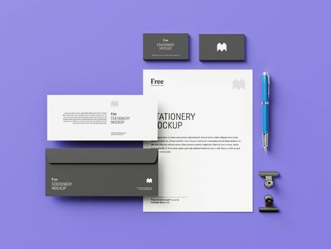 Free US Stationery Mockup PSD Set (4 Files) - Good Mockups Pudding Packaging, Ads Agency, Corporate Stationary, Stationery Mockup, Stationary Set, Grafic Design, Logo Mockup, Branding Mockups, Mockup Free Download