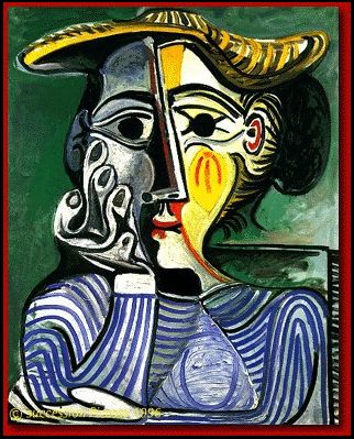 Artist: Pablo Picasso  Woman with yellow hat (Jacqueline)  Femme au chapeau jaune (Jacqueline)  Style: Expressionism  Genre: portrait , from Iryna Picasso Minotaur, Picasso Quotes, Picasso Woman, Pablo Picasso Drawings, Picasso Cubism, Picasso Portraits, Picasso Drawing, Pablo Picasso Art, Art Picasso