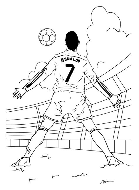 Ronaldo Coloring Page, Ronaldo Drawing, Cristiano Ronaldo Birthday, Ronaldo Football Player, Ronaldo Birthday, Cristiano Ronaldo Hairstyle, Messi Y Cristiano, Football Player Drawing, Soccer Drawing