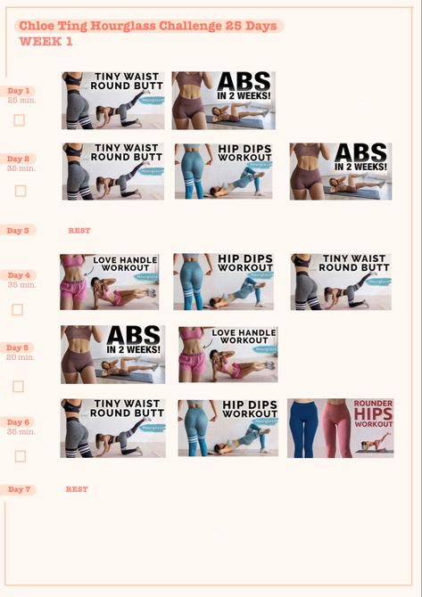 Hourglass Challenge by Chloe Ting #homeworkout #workoutplan #chloeting #challenge #fitness #fitnessmotivation Chloe Ting Ab Workout List, Chloe Ting Program, Workout Plan Chloe Ting, Chloe Ting Workout Schedule, Chloe Ting Slim Thigh Challenge, Chloe Ting Diet Plan, Chloe Ting Hourglass Challenge, Chloe Ting Workout Plan, Chloe Ting Ab Workout