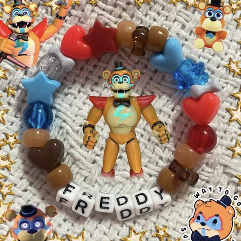 Fnaf Kandi Bracelet, Fnaf Bracelet, Fnaf Kandi, Pulseras Kandi, Fnaf Crafts, Kandi Inspo, Diy Kandi Bracelets, Pony Bead Bracelets, Diy Kandi