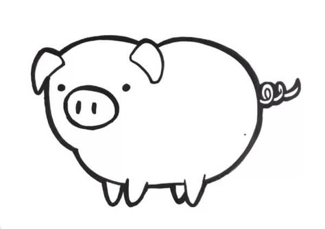 Pig Drawing & Sketches For Kids Check more at https://www.kidsartncraft.com/pig-drawing-sketches-for-kids/ Pig Simple Drawing, Pig Drawing Simple, Easy Pig Drawing, Cute Pig Drawing, Pig Doodle, Sketches For Kids, Pig Drawing Easy, Pig Puppet, Small Easy Drawings