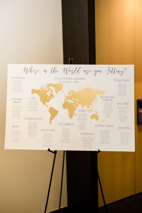 Travel Theme: Table Assignment - Where in the World are you Sitting? Where In The World Are You Sitting, Table Assignment Board, Table Assignments Wedding, Wedding Table Assignments, Map Monde, Travel Inspired Wedding, Table Planner, Passport Invitations, Table Assignments