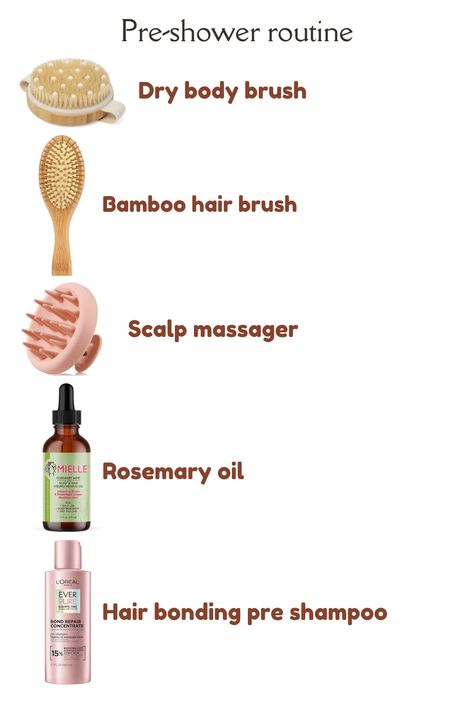 i have mentioned a easy and simple pre shower routine ,also affordable and suitable for every one. I have linked all the products down below, WORTH BUYING. Pre Shower Routine, Shower Routine Products, Hair Rinse Diy, Bamboo Hair Brush, Shower Hair, Dry Body Brushing, Hair Rinse, Rosemary Oil, Shower Routine