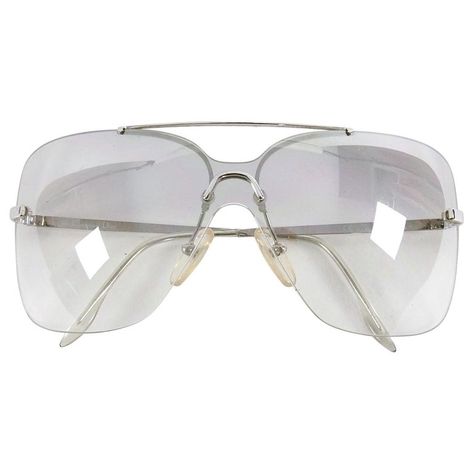 Christian Dior Sunglasses - Early 2000’ Clear Silver Motard Shield Silver Chrome Sunglasses, Sunglasses Dior, Christian Dior Sunglasses, Crystal Logo, Sunglasses Logo, Sunglasses Women Designer, Dior Logo, Clear Glasses, Dior Fashion