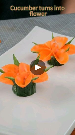 21K views · 4.4K reactions | Cucumber turns into flower#fruitcarving #fruitart #fruitdecoration #edibleart #fooddesign #foodpresentation #foodstyling#luxufacialtowels | LUXU GLASSES | Jackey Mishra · I Love You Vegetable Decorations Ideas Veggies, Floral Arrangements With Fruits And Vegetables, Vegetable Flowers Garnish, Veggie Flowers Food Art, Food Carving Fruits And Vegetables, Fruit Decorations, 10k Views, Fruit Art, Edible Art